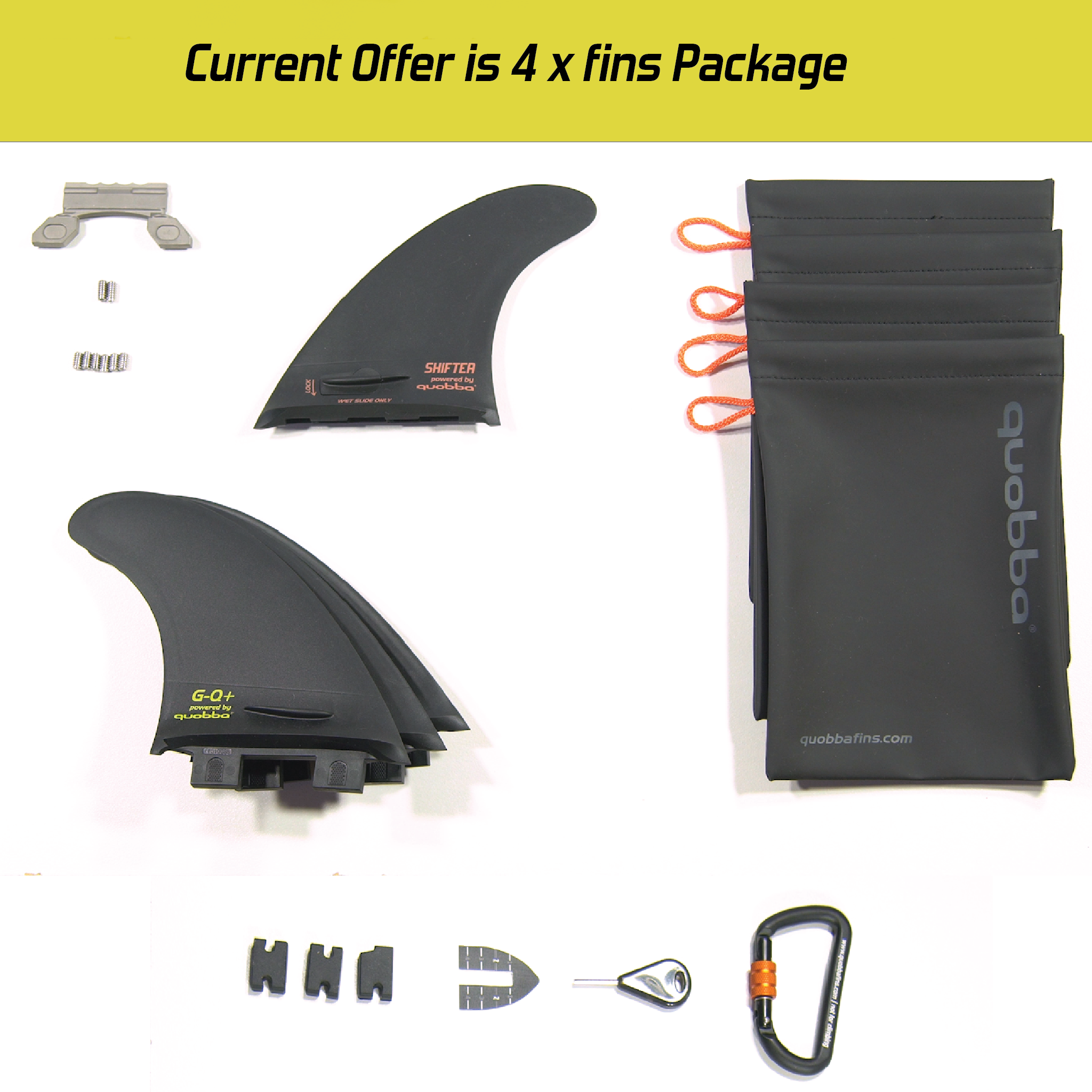 Buy Now - Shifter Fin Dual Tab + Thruster Set (4 x fins) Package